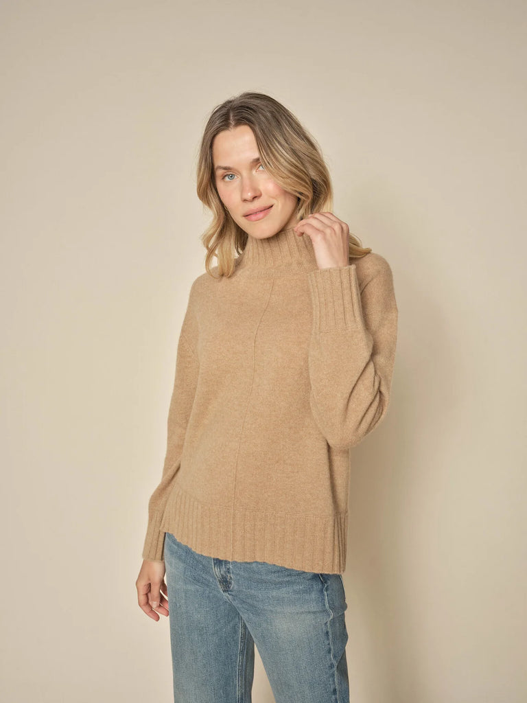 MOS MOSH CAMEL HIGH NECK AIMA KNIT