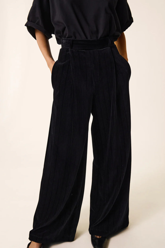 DES PETITS HAUTS WIDE LEG VELVET ZOFIA TROUSER