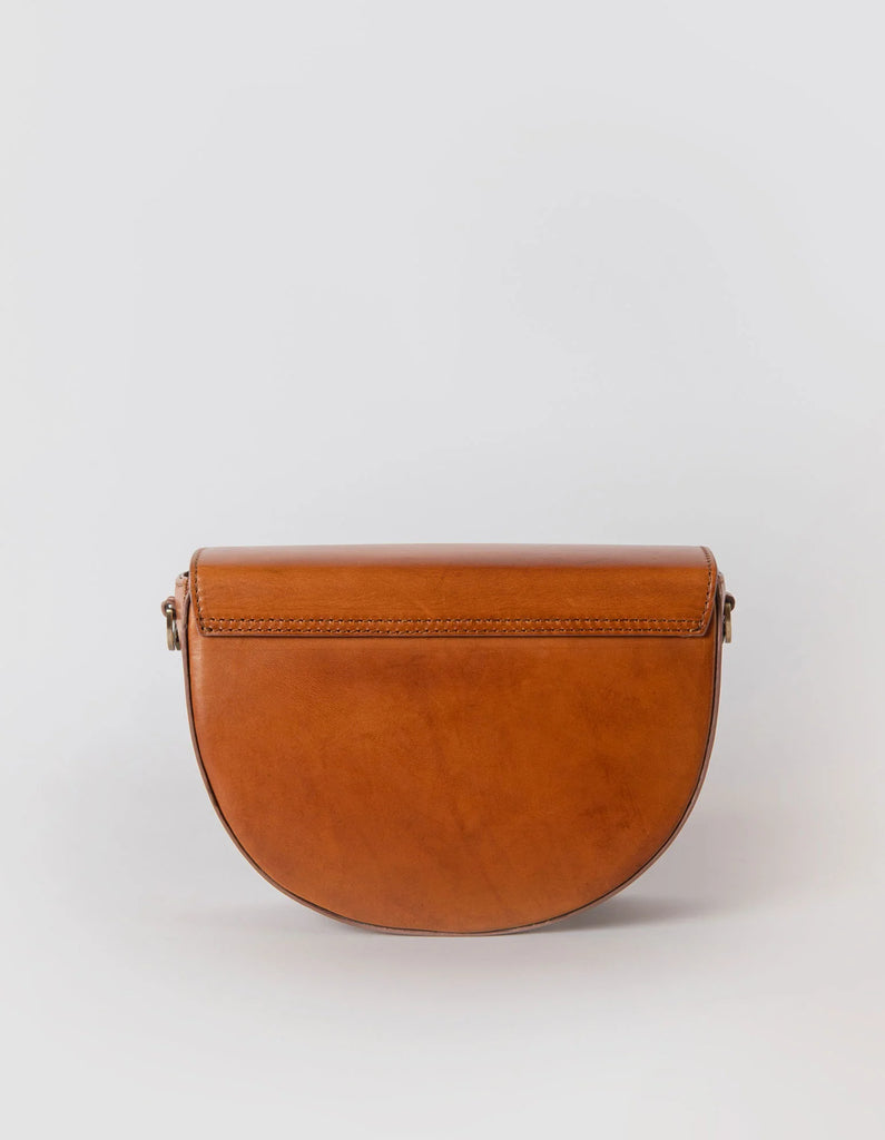 O MY BAG COGNAC AVA CURVE LEATHER BAG