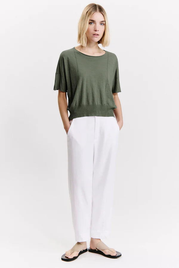 TRANSIT KNIT GREEEN SHORT SLEEVE TOP Z5403