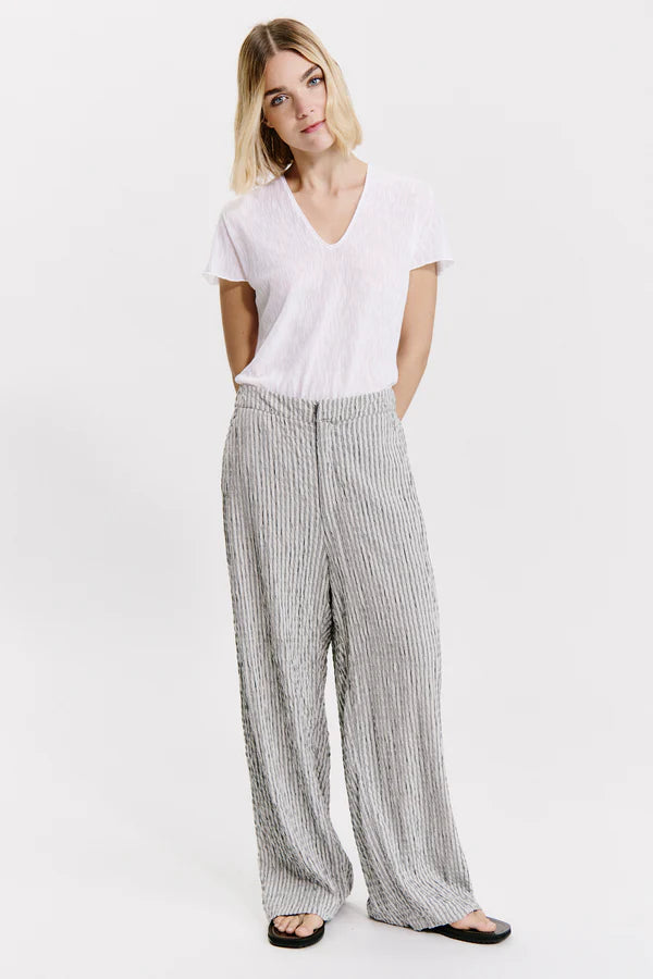 TRANSIT SOFT GREY STRIPE PALAZZO PANTS A101