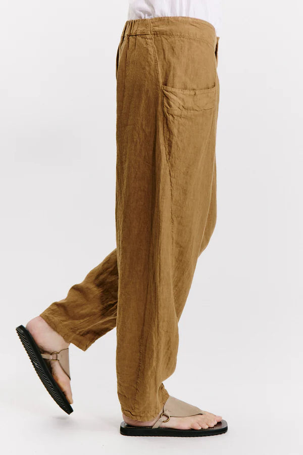 TRANSIT MUSTARD LINEN PANT. D131