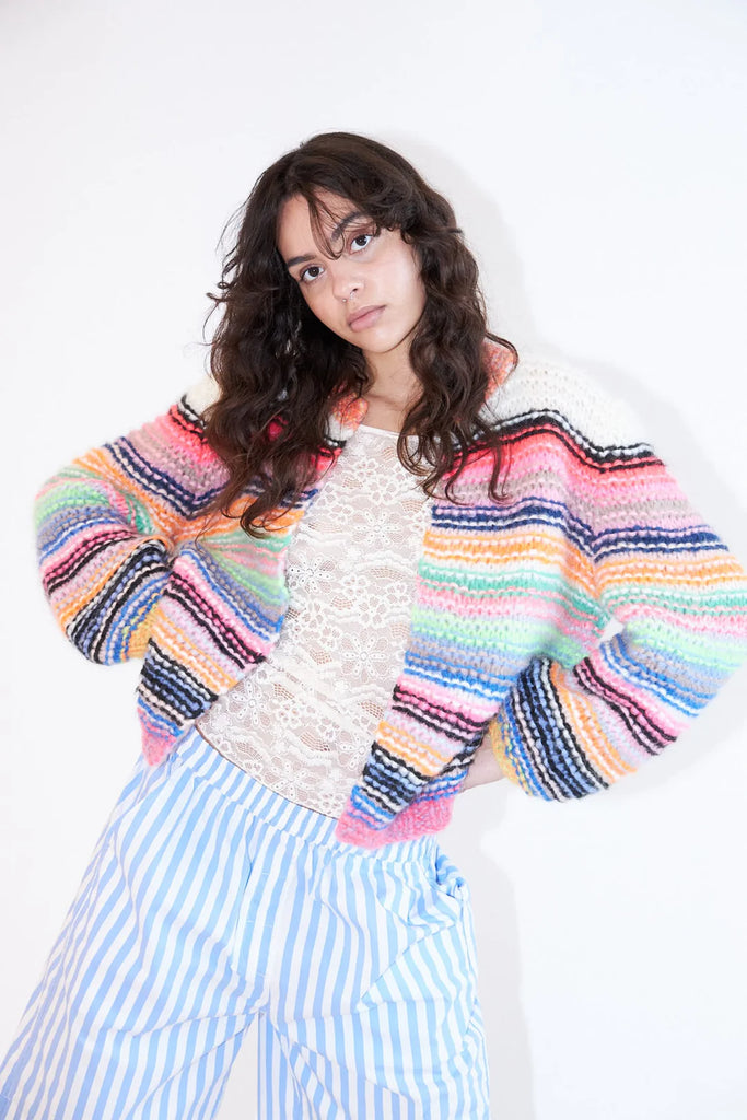 DAWN AND DARE MULTI STRIPE GABI CARDIGAN