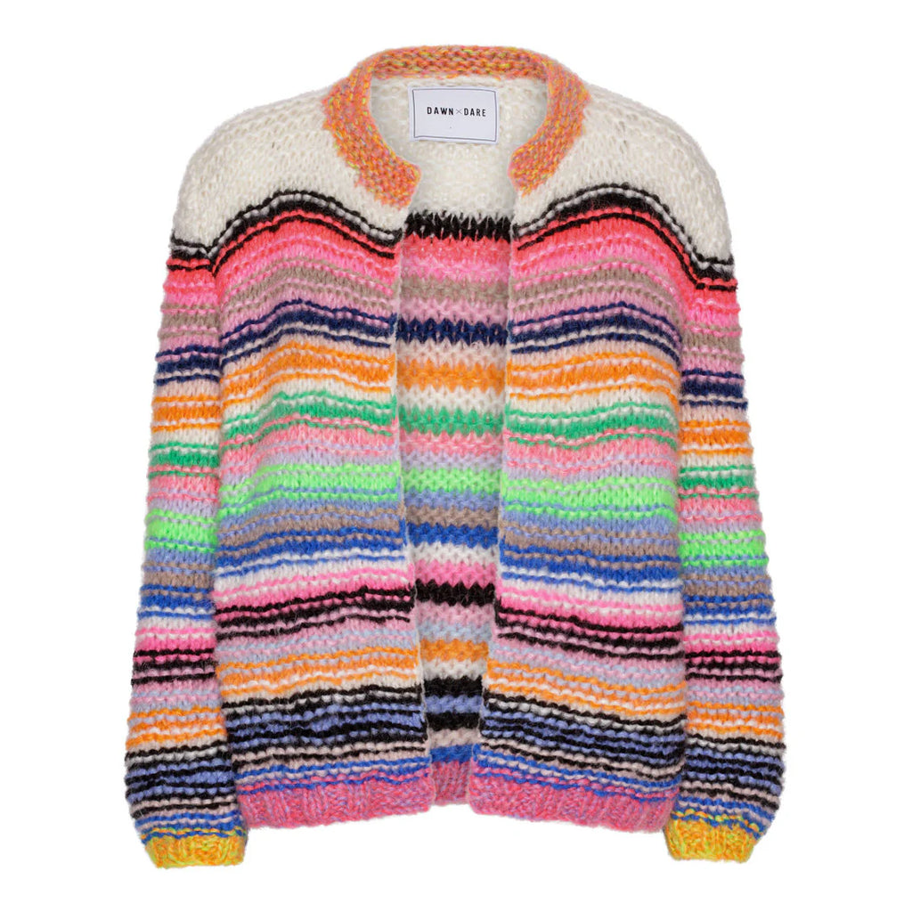 DAWN AND DARE MULTI STRIPE GABI CARDIGAN