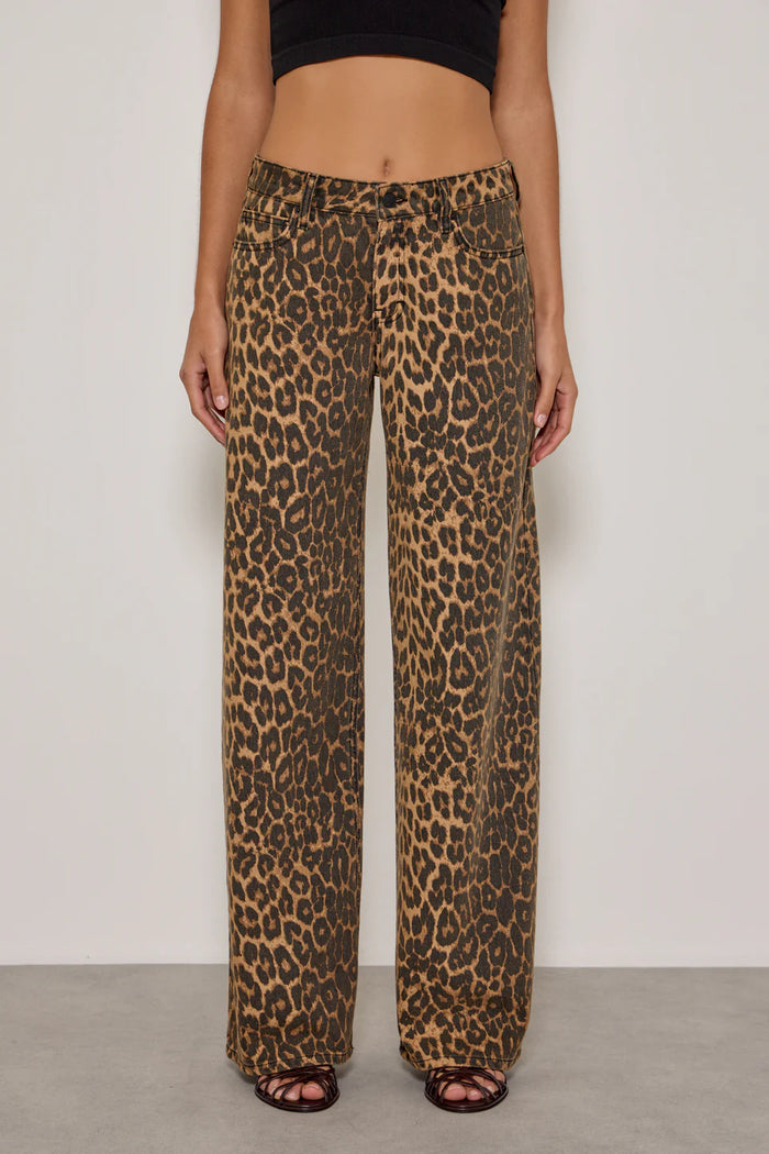 FIVE WIDE LEG JOAN LEOPARD JEANS