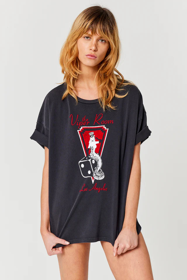 FIVE JEANS VIPER ROOM CHARCOAL HEAVY TEE