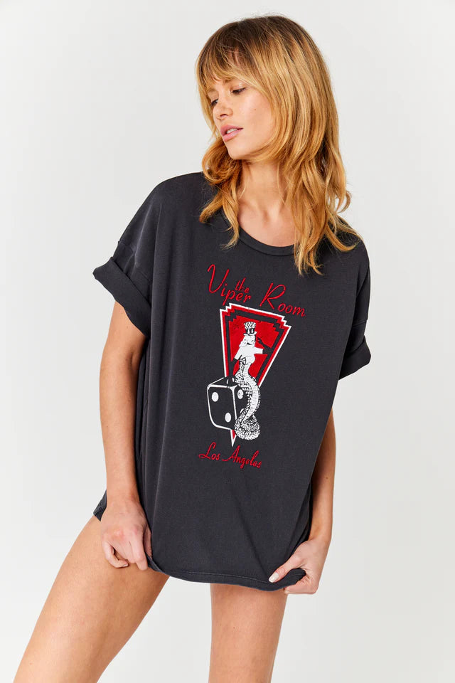 FIVE JEANS VIPER ROOM CHARCOAL HEAVY TEE