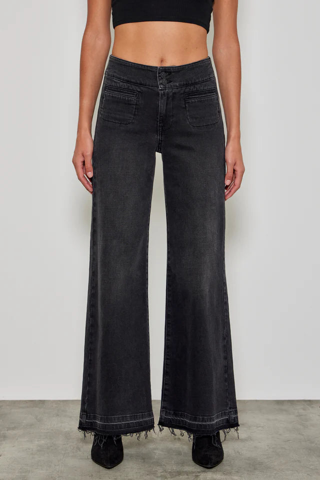 FIVE DENIM GREY LOU WIDE JEANS