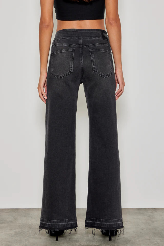 FIVE DENIM GREY LOU WIDE JEANS