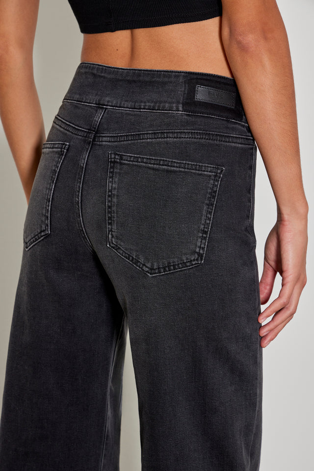 FIVE DENIM GREY LOU WIDE JEANS