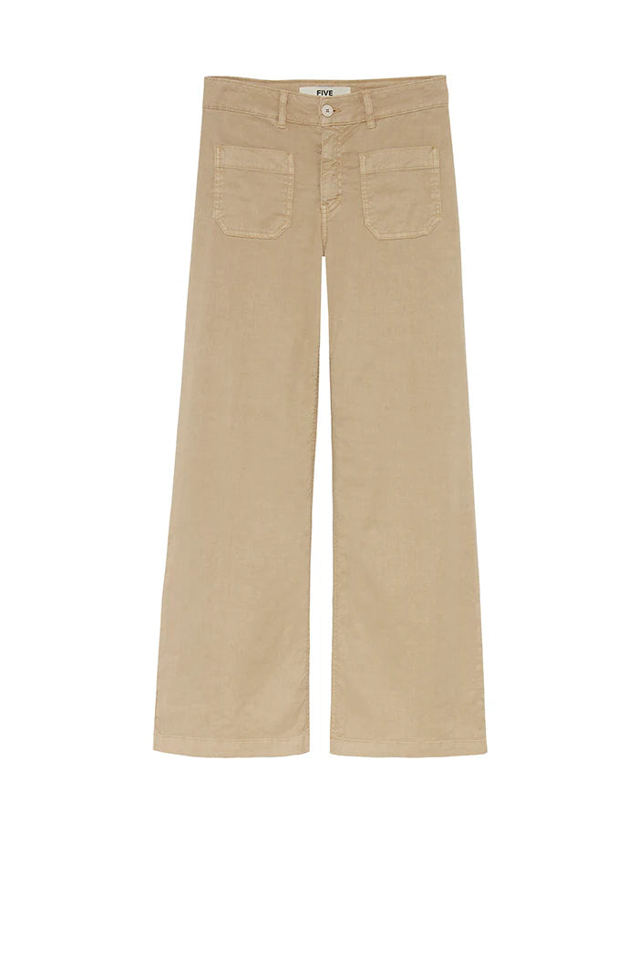 FIVE OATMEAL LUICA WIDE LEG TROUSERS