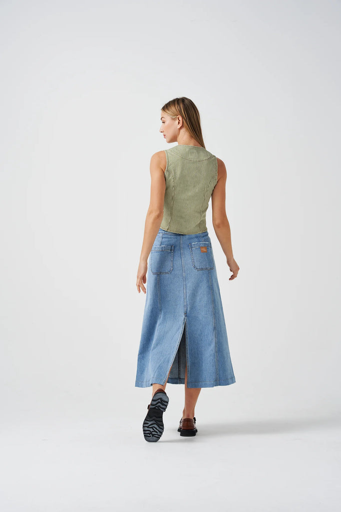 SEVENTY AND MOCHI WILLOW DENIM SKIRT