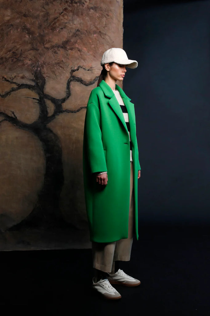 PSOPHIA GREEN NEOPRENE COAT