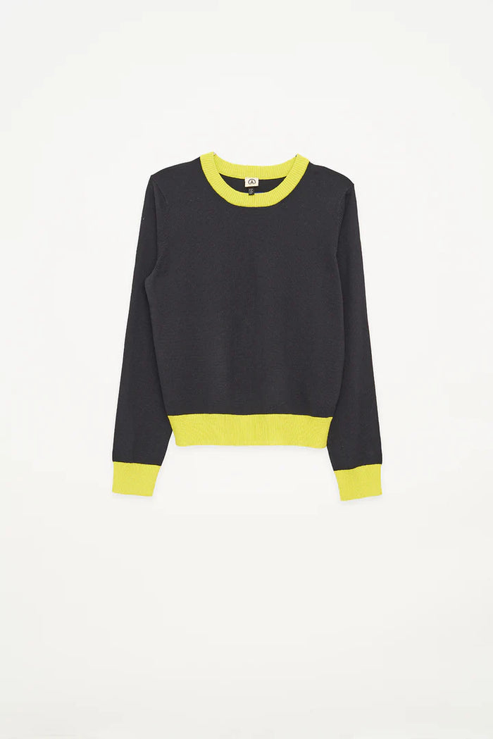 TANTA NAVY KNIT WITH YELLOW TRIM