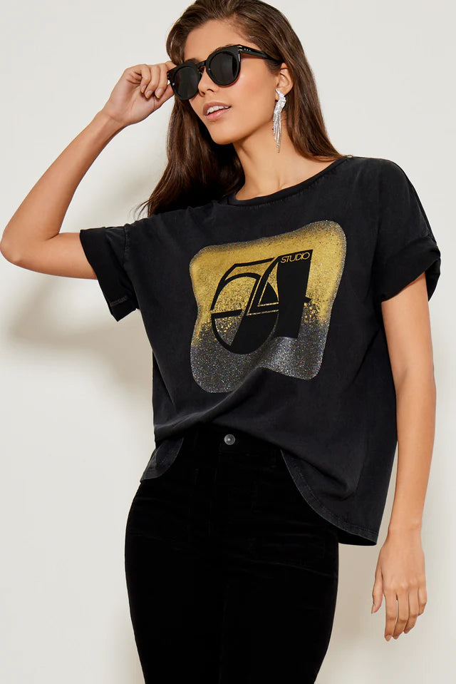 FIVE JEANS STUDIO 54 CHARCOAL TEE