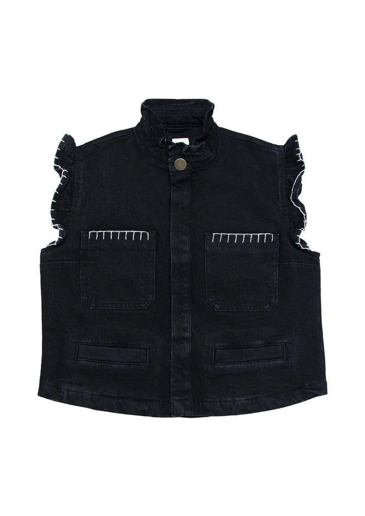 SEVENTY AND MOCHI VINTAGE BLACK PABLO WAISTCOAT