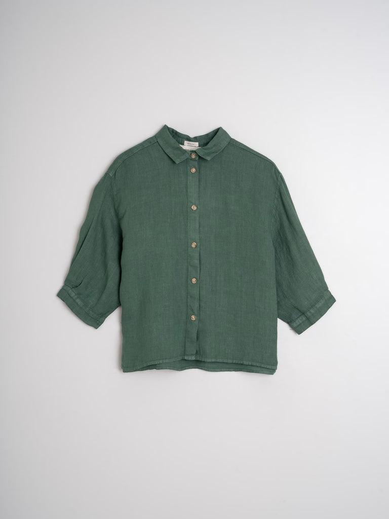 INDI AND COLD GREEN LINEN SHIRT