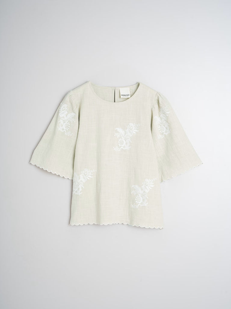 INDI AND COLD BUTTERFLY SLEEVE TOP