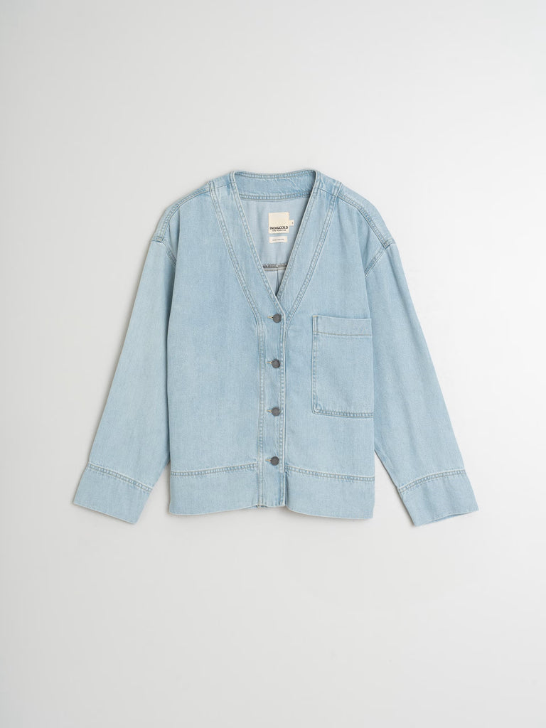 INDI AND COLD DENIM LOOK OVERSHIRT